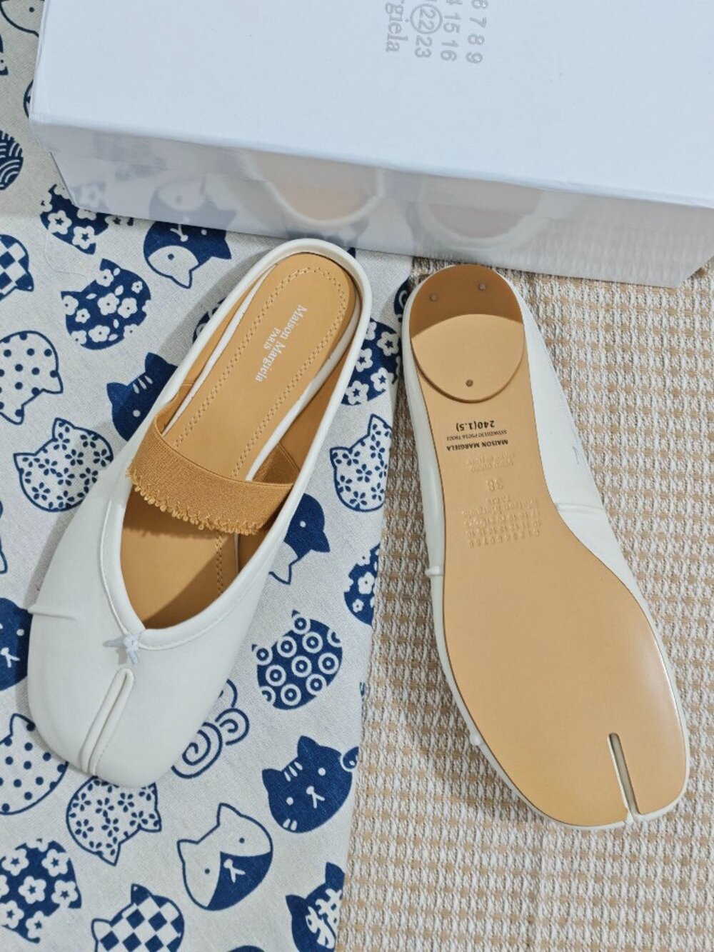 Maison Margiela Tabi White Leather Mule Slip On Shoes - Picture 7 of 8